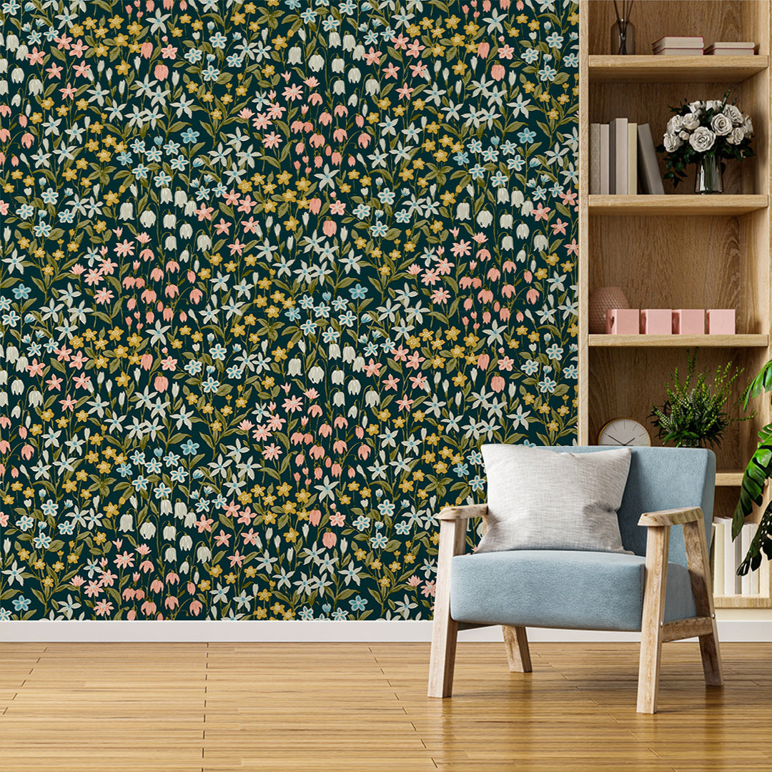 Floral Fields- Black