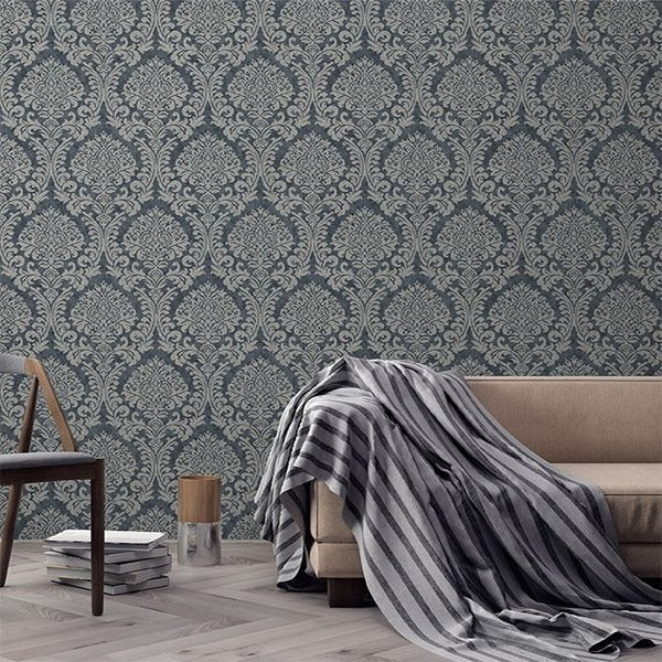 Indigo Damask
