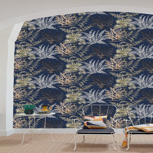 Ferns Print Cobalt